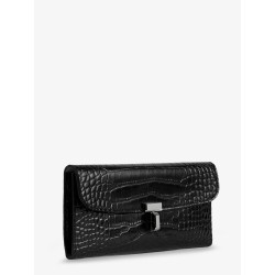 T-Lock croco print leather wallet