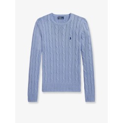 Cotton sweater with embroidered logo on the front