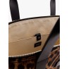 Nylon shoulder bag with animalier print