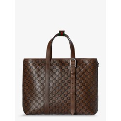 GG Emblem leather shopping bag