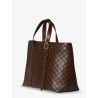 GG Emblem leather shopping bag