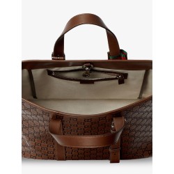 GG Emblem leather shopping bag