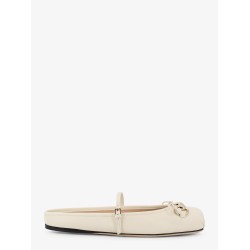 Leather ballerina mules