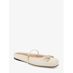 Leather ballerina mules