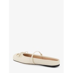 Leather ballerina mules