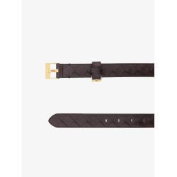 Leather belt with Intrecciato motif