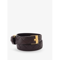 Leather belt with Intrecciato motif