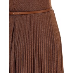 Red Carpet laminated long dress with belt