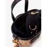Raffia and leather crossbody bag