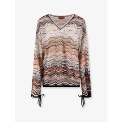 Multicolor viscose and metallic fiber sweater