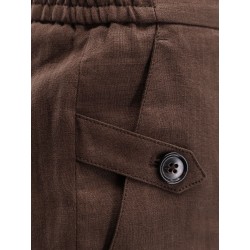 Linen and cotton blend bermuda shorts