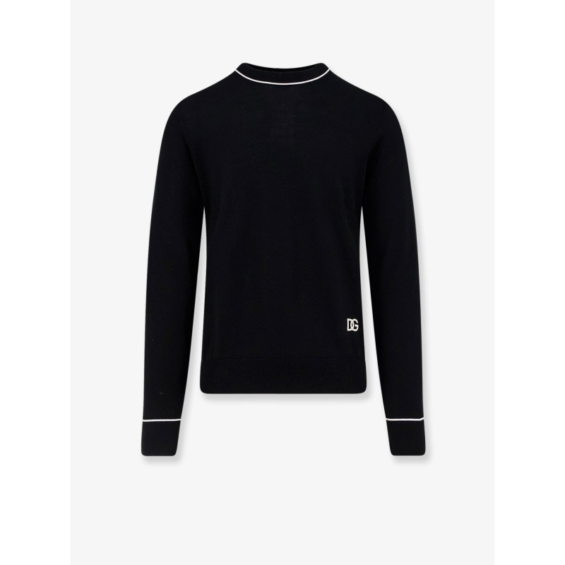 Virgin wool sweater with embroidered DG logo