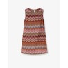 Short viscose dress with chevron pattern