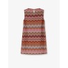 Short viscose dress with chevron pattern