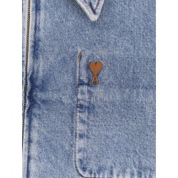 Denim jacket with iconic logo on the front