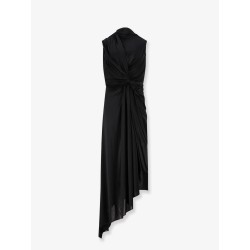 Stretch fabric long asymmetrical dress