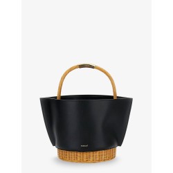 Leather crossbody bag with logo on the front