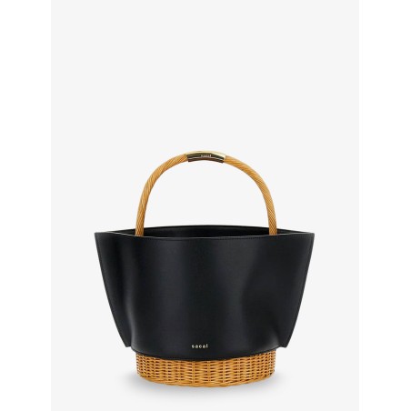 Leather crossbody bag with logo on the front