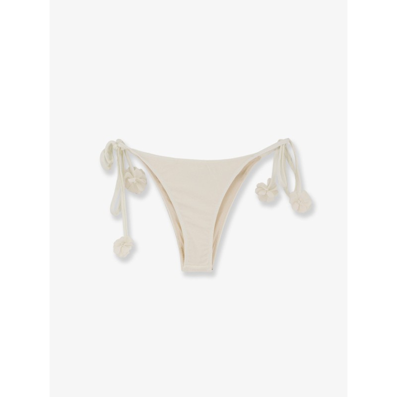 Nylon bikini bottoms with floral detail