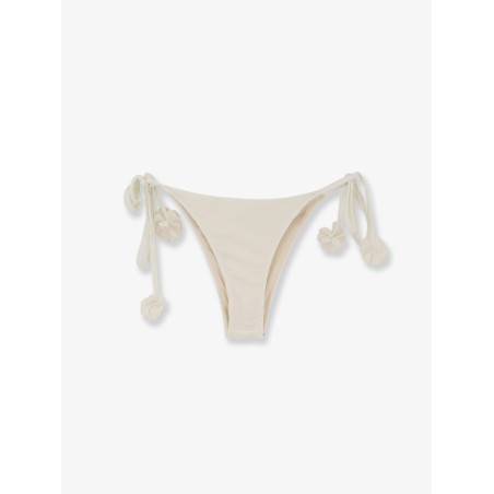 Nylon bikini bottoms with floral detail