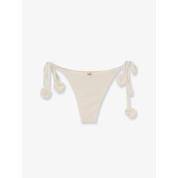 Nylon bikini bottoms with floral detail