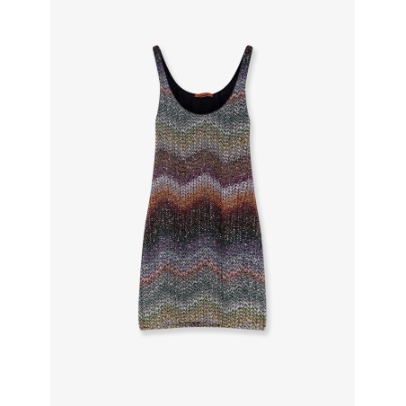 Short knitted dress with all-over sequins