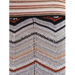 Viscose trousers with laminated chevron pattern