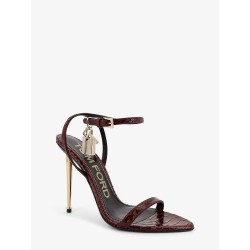 Laminated leather sandals with iconic padlock