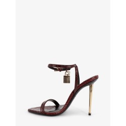 Laminated leather sandals with iconic padlock