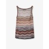 Viscose tank top with laminated chevron pattern