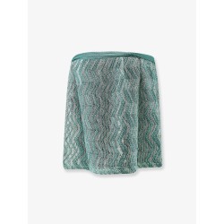 Viscose blend and sequin mini skirt