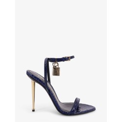Laminated leather sandals with iconic padlock