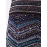 Viscose skirt with laminated chevron pattern