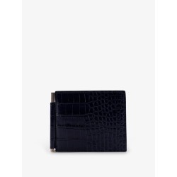 Croco print leather wallet