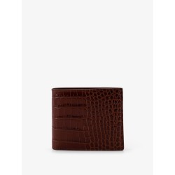 Croco print leather wallet