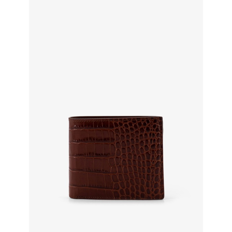 Croco print leather wallet