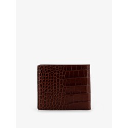 Croco print leather wallet