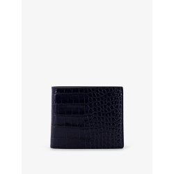 Croco print leather wallet
