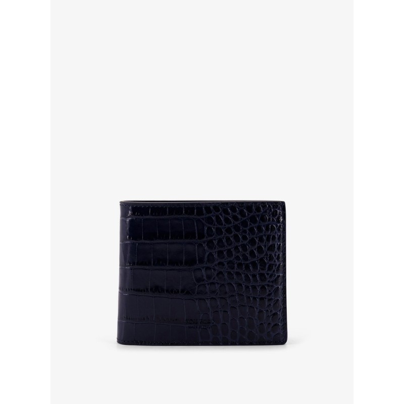 Croco print leather wallet