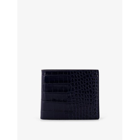 Croco print leather wallet