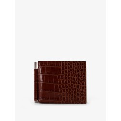 Leather wallet with croco print