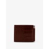 Leather wallet with croco print