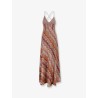 Long viscose dress with chevron pattern
