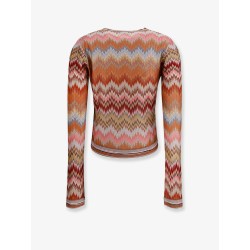 Viscose cardigan with chevron pattern