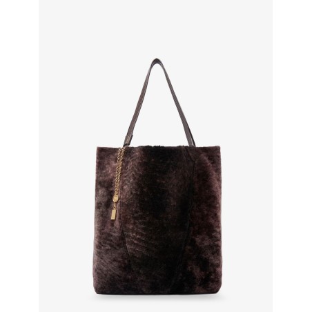 Spin shearling shoulder bag