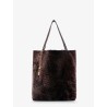 Spin shearling shoulder bag