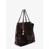 Spin shearling shoulder bag