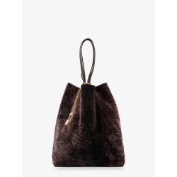 Spin shearling shoulder bag
