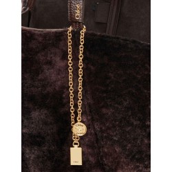 Spin shearling shoulder bag