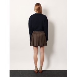 Cover fabric pleated mini skirt